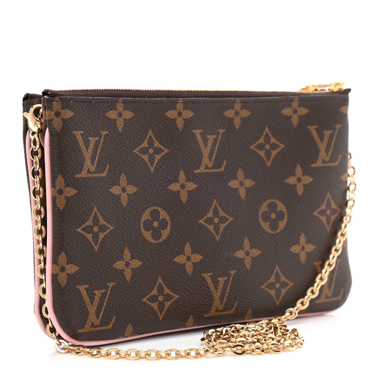 Louis Vuitton Monogram 2020 Christmas Animation Big Wheel Double Zip Pochette Rose Ballerine 3 of 12