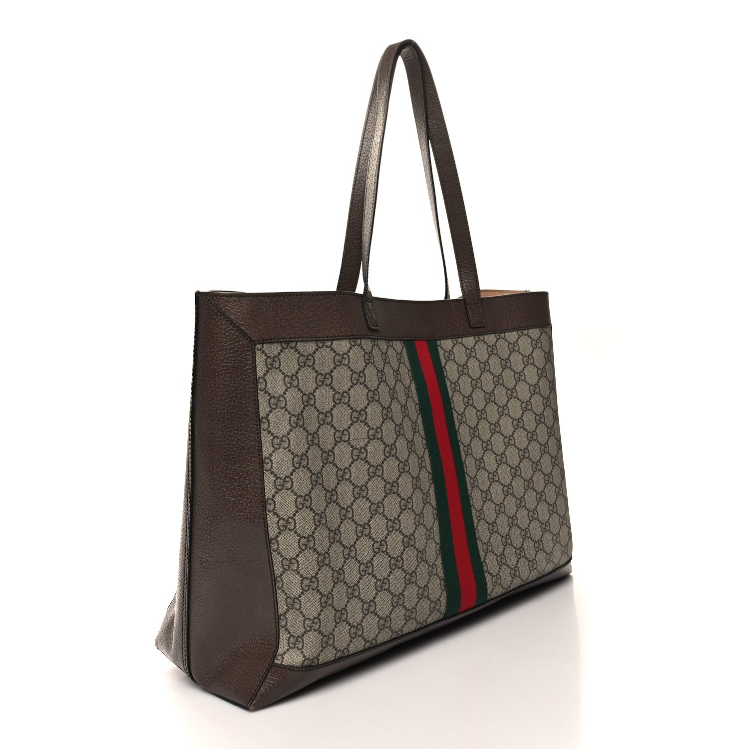 Gucci GG Supreme Monogram Web Ophidia Tote Brown 3 of 13