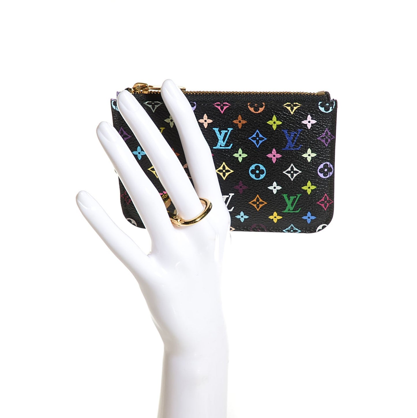 Monogram Multicolor Key Pouch Black Violet