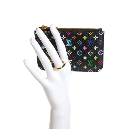 Louis Vuitton Monogram Multicolor Key Pouch Black Violet 2 of 8