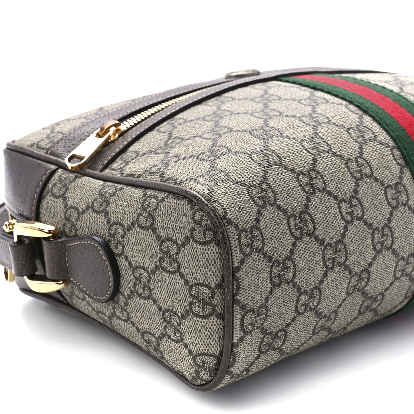 GG Supreme Monogram Web Small Ophidia Shoulder Bag Brown
