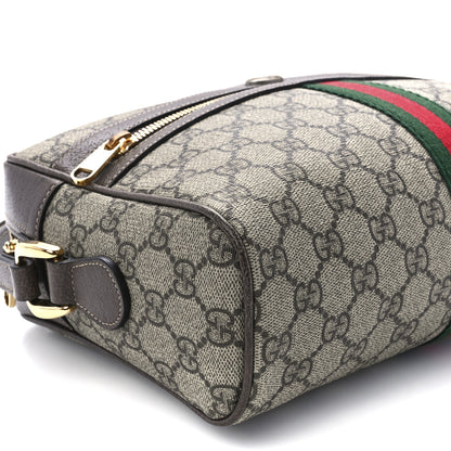 Gucci GG Supreme Monogram Web Small Ophidia Shoulder Bag Brown 11 of 12