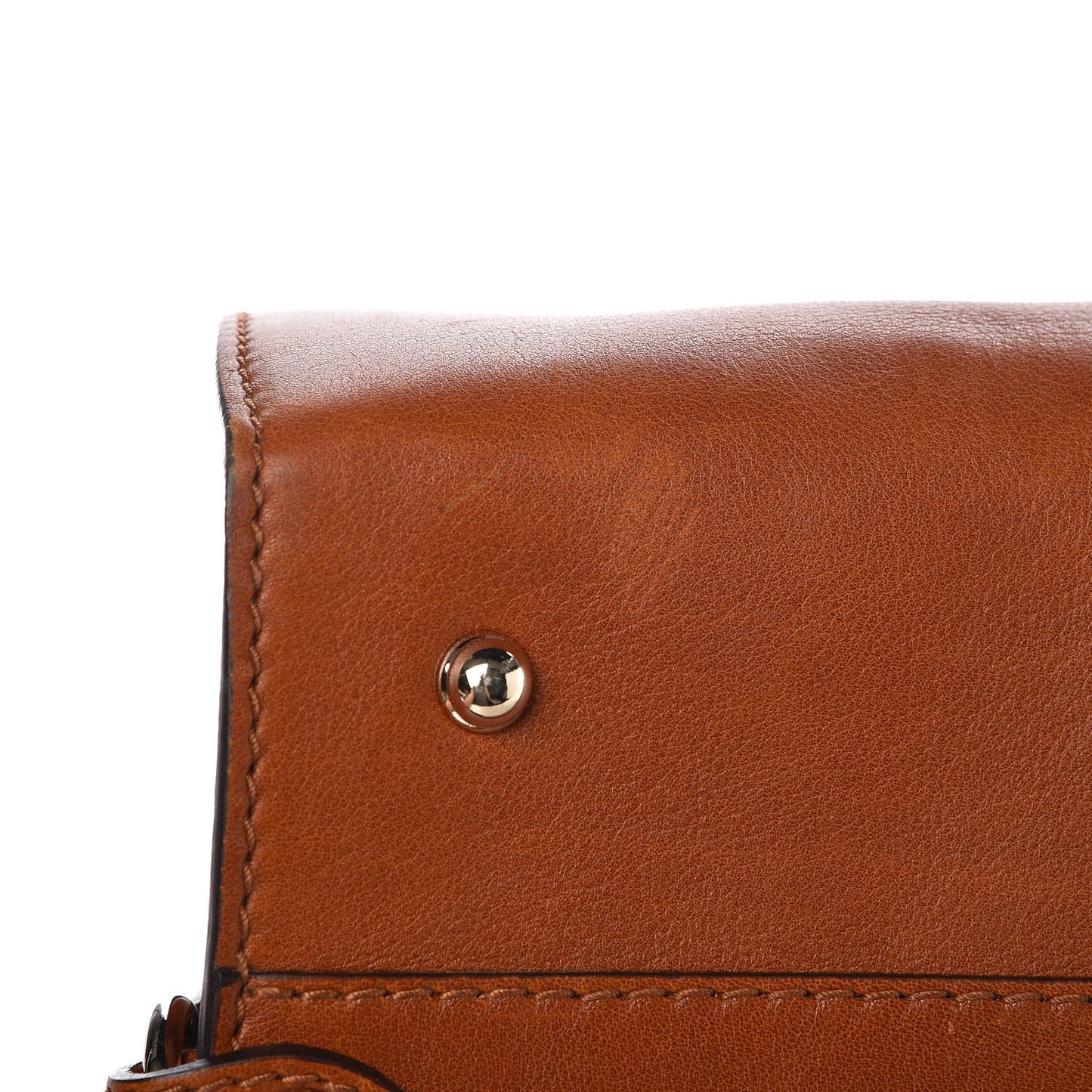 Calfskin Medium Stirrup Top Handle Bag Brown