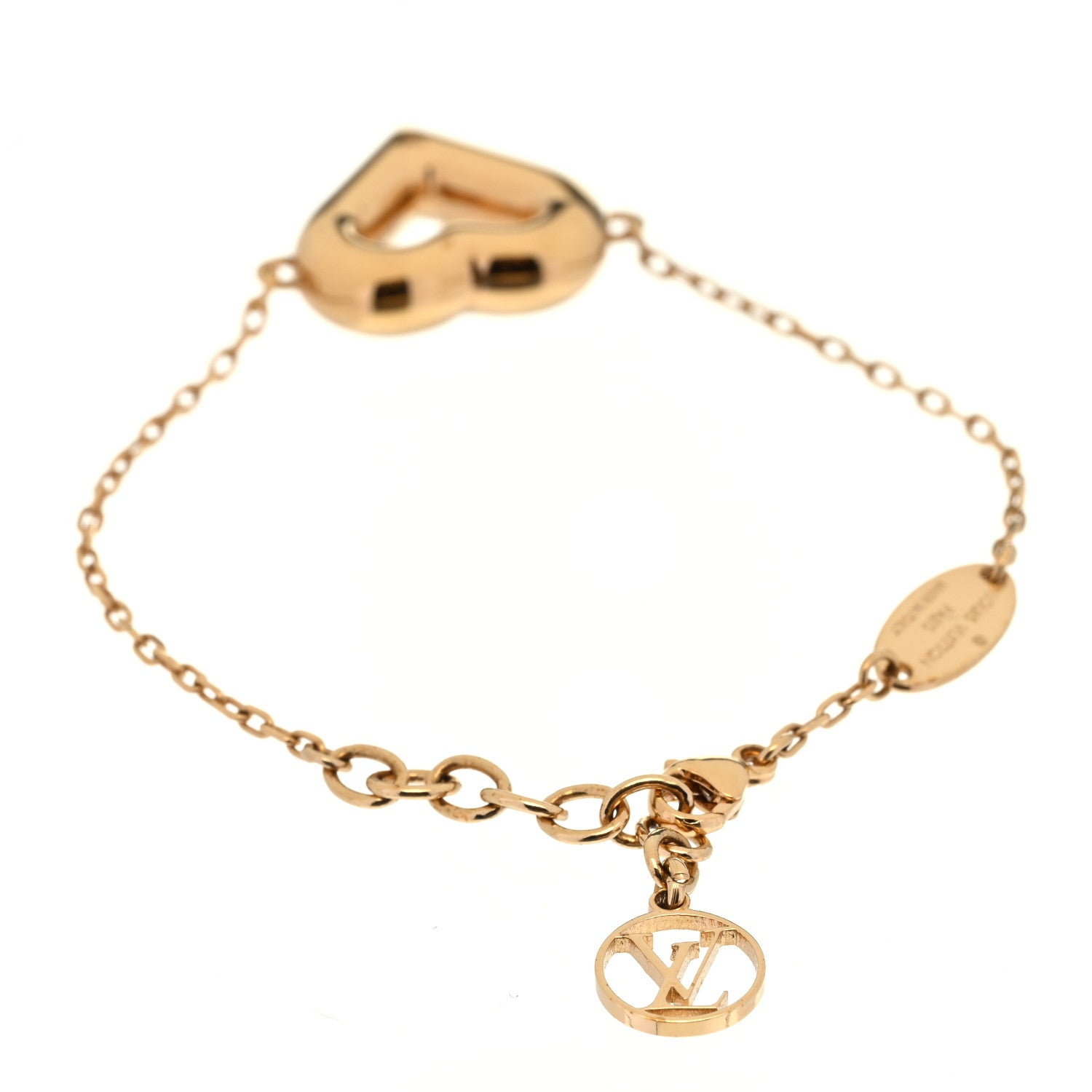 Louis Vuitton Metal LV And Me Heart Bracelet Gold 2 of 5