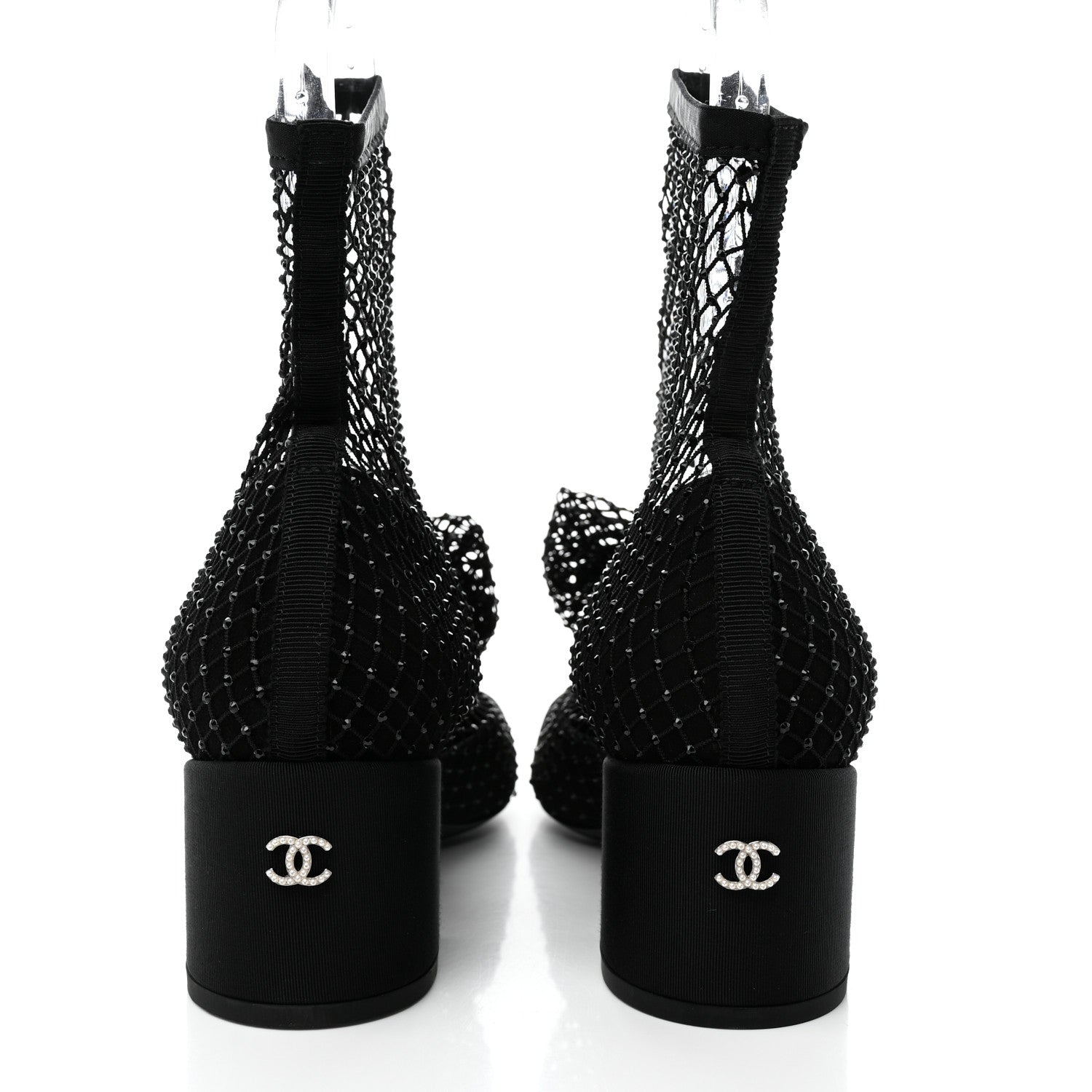 Chanel Resille Strass Kid Suede Patent Mary Jane Short Boots 39 Black 5 of 12