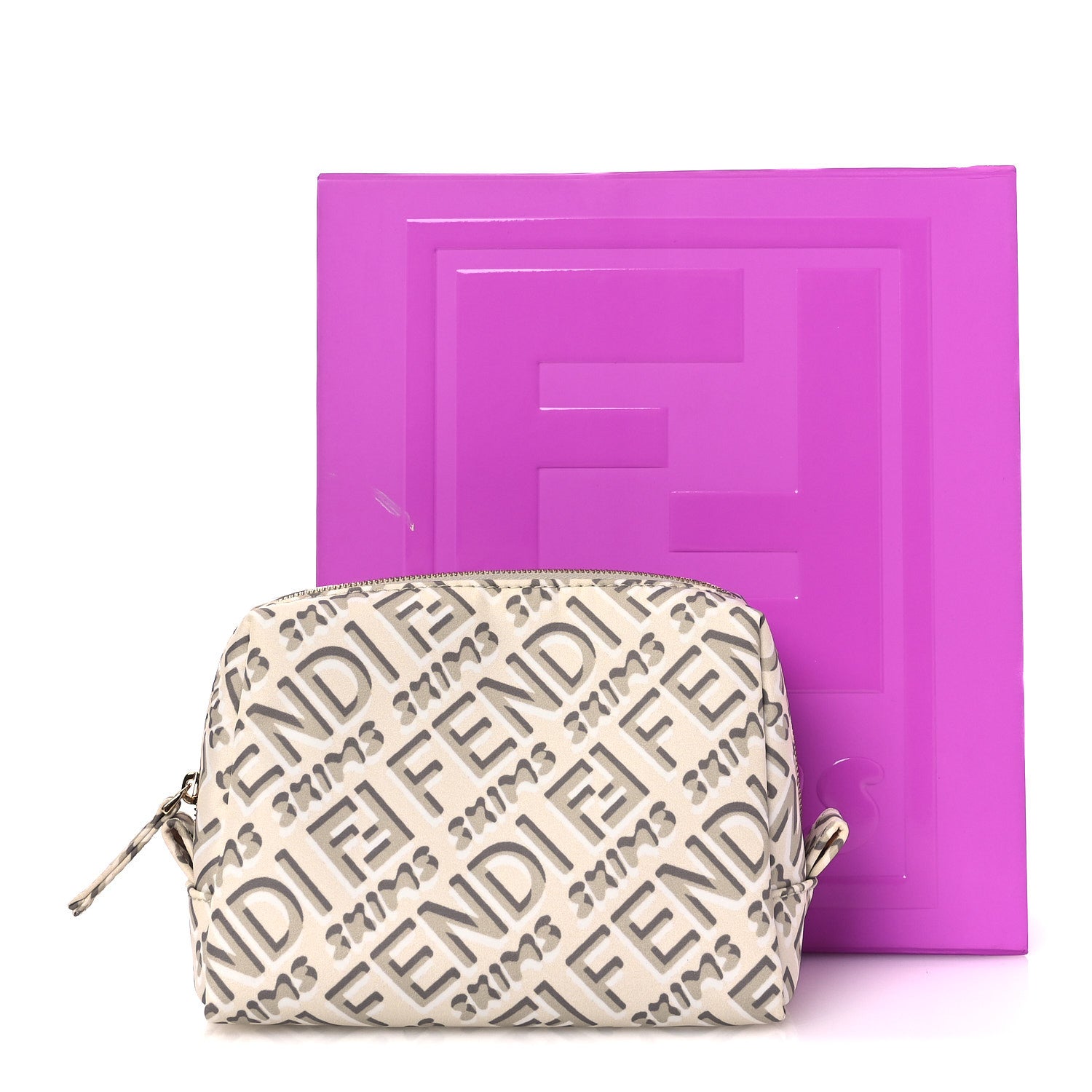 FENDI ロゴプリント ポーチ Fendi X SKIMS Nylon Small Trapezoid Beauty Pouch Kims Avorio