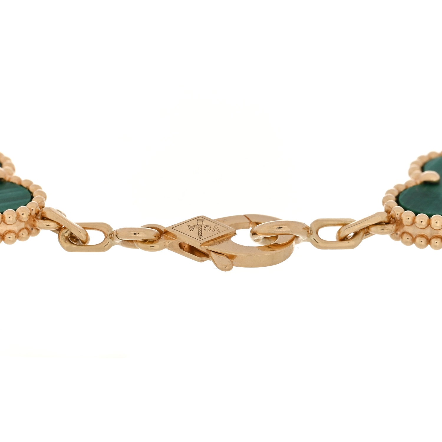 Van Cleef & Arpels 18K Yellow Gold Malachite 5 Motifs Vintage Alhambra Bracelet 3 of 4