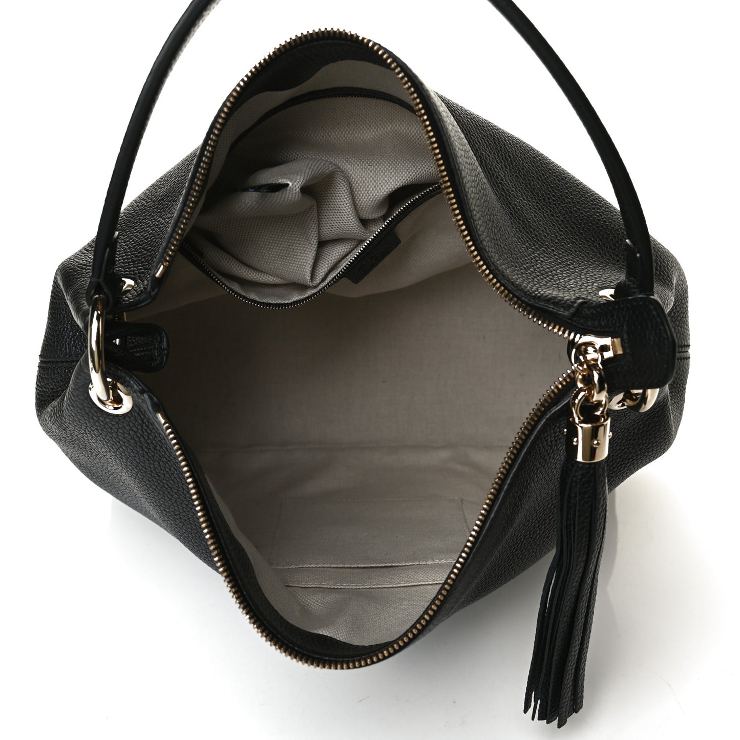 Pebbled Calfskin Large Soho Hobo Black