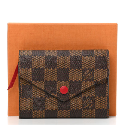 Louis Vuitton Damier Ebene Victorine Wallet Red 8 of 8