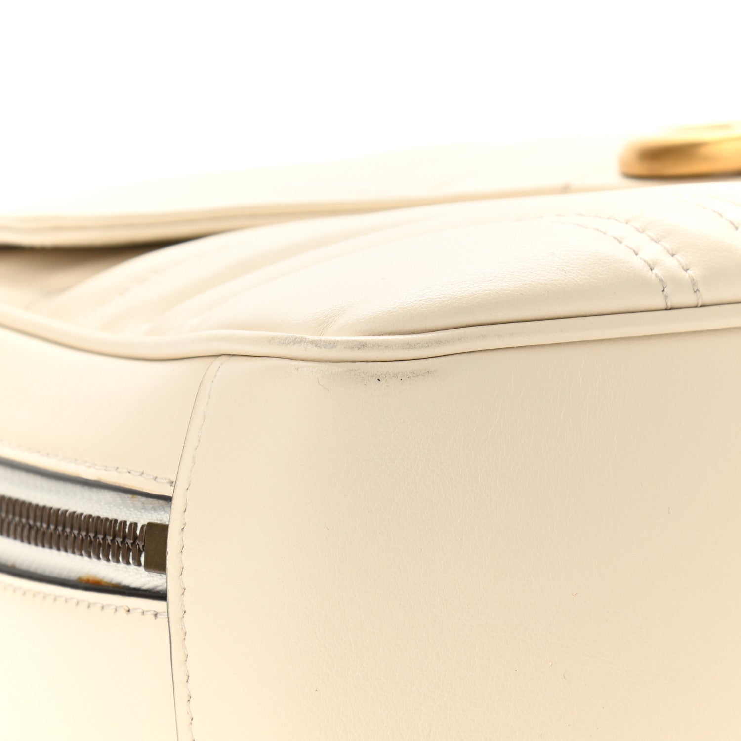 Gucci Calfskin Matelasse Sylvie Web Small GG Marmont Top Handle Shoulder Bag White 14 of 14