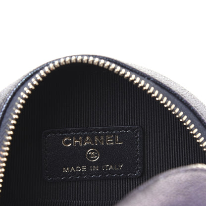 Chanel Iridescent Caviar Quilted Round Clutch With Chain Black 8 of 11