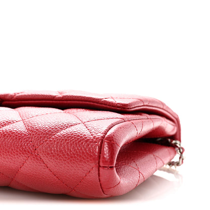 Chanel Caviar Quilted Clutch With Chain Flap Red 10 of 10