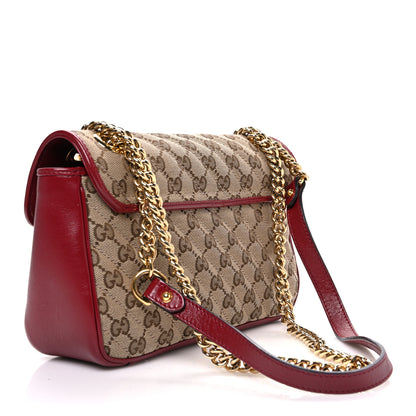 Gucci Monogram Azalea Calfskin Matelasse Diagonal Small GG Marmont Chain Shoulder Bag Beige Ebony New Cherry Red 3 of 10