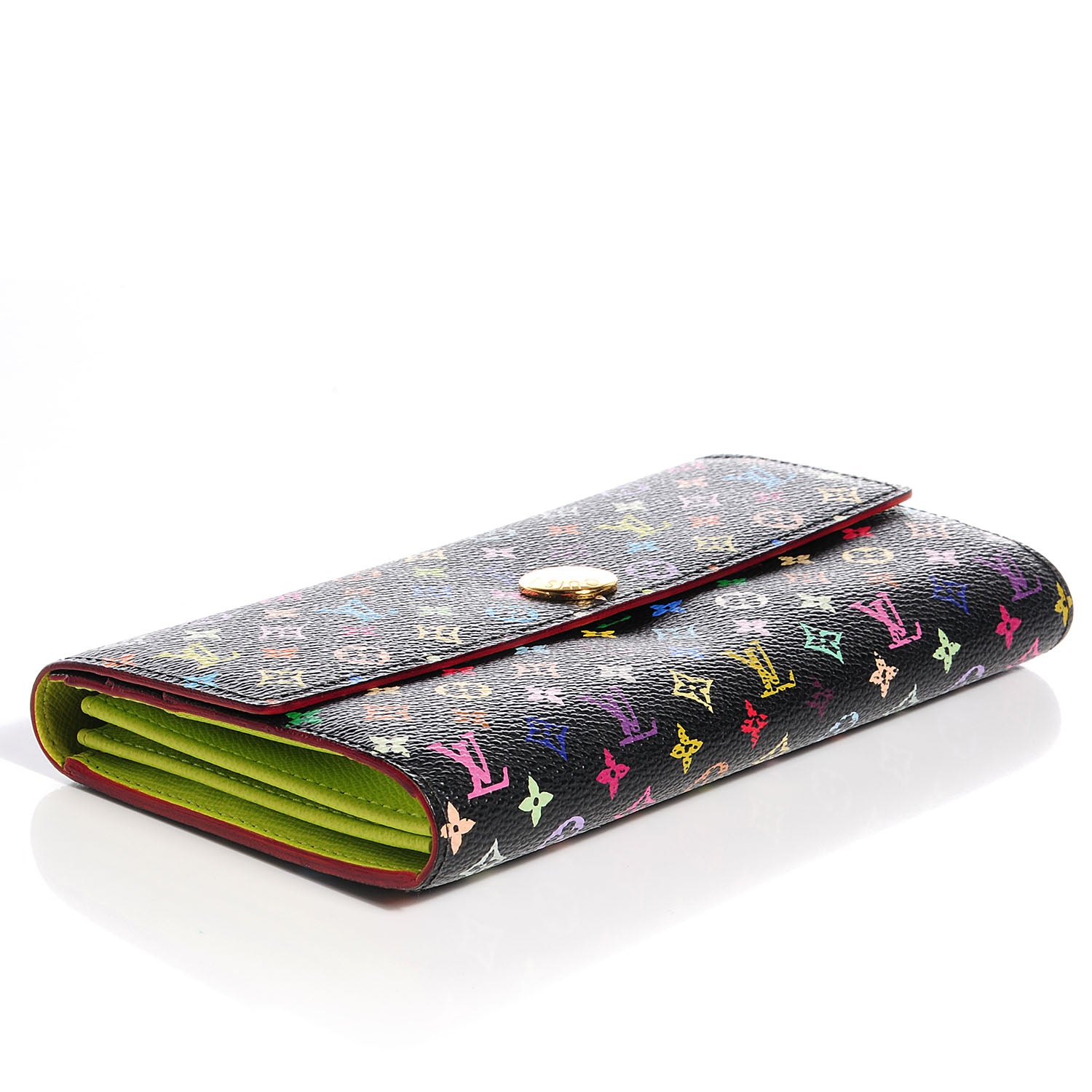 Louis Vuitton Monogram Multicolor Sarah Wallet Black Pistache 4 of 8