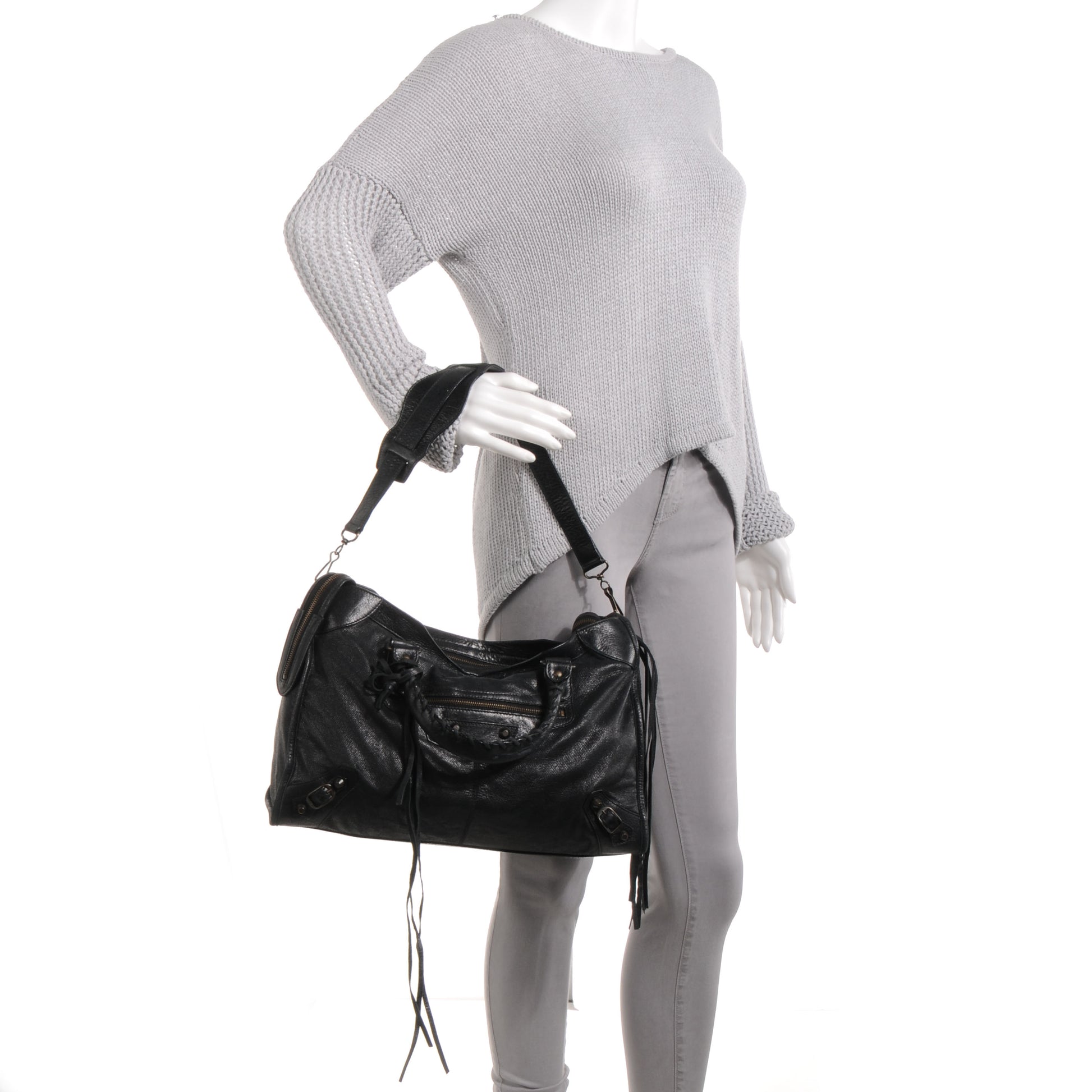 Balenciaga Agneau Perforated City Black 2 of 9