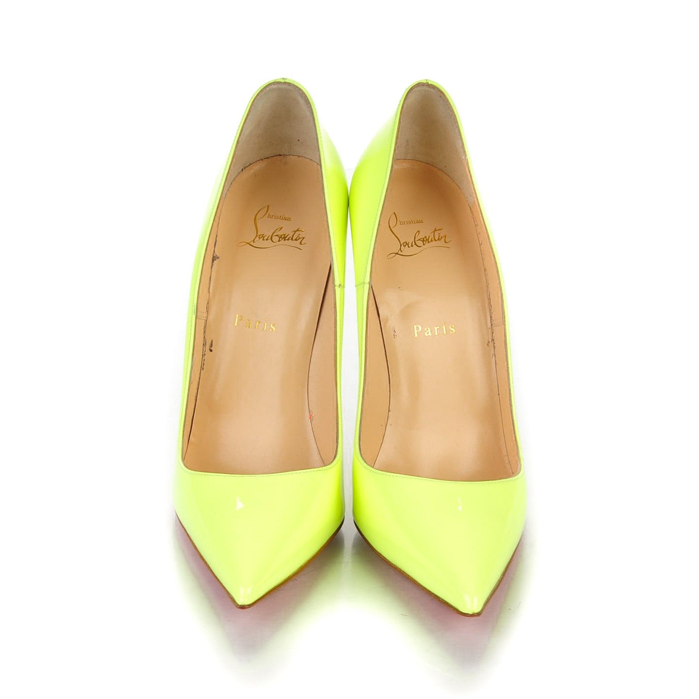 Christian Louboutin Patent So Kate 120 Pumps 40.5 Neon Yellow 2 of 8