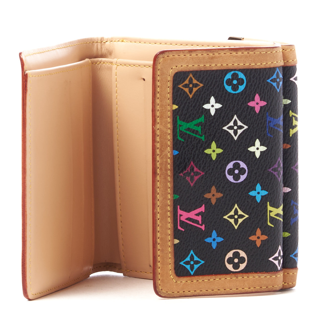 Louis Vuitton Monogram Multicolor Porte-Monnaie Billets Wallet Black 6 of 8