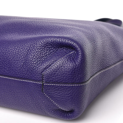 Hermes Taurillon Clemence Double Sens 36 Reversible Tote Iris Bleu De Malte 12 of 20