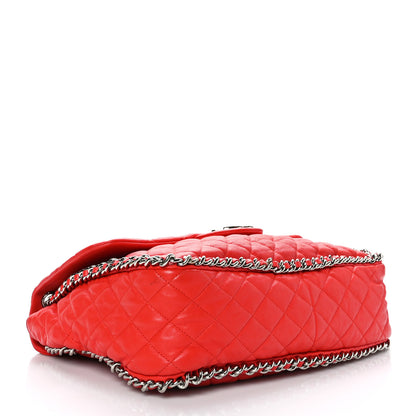 Chanel Washed Lambskin Quilted Maxi Chain Around Flap Red 4 of 10