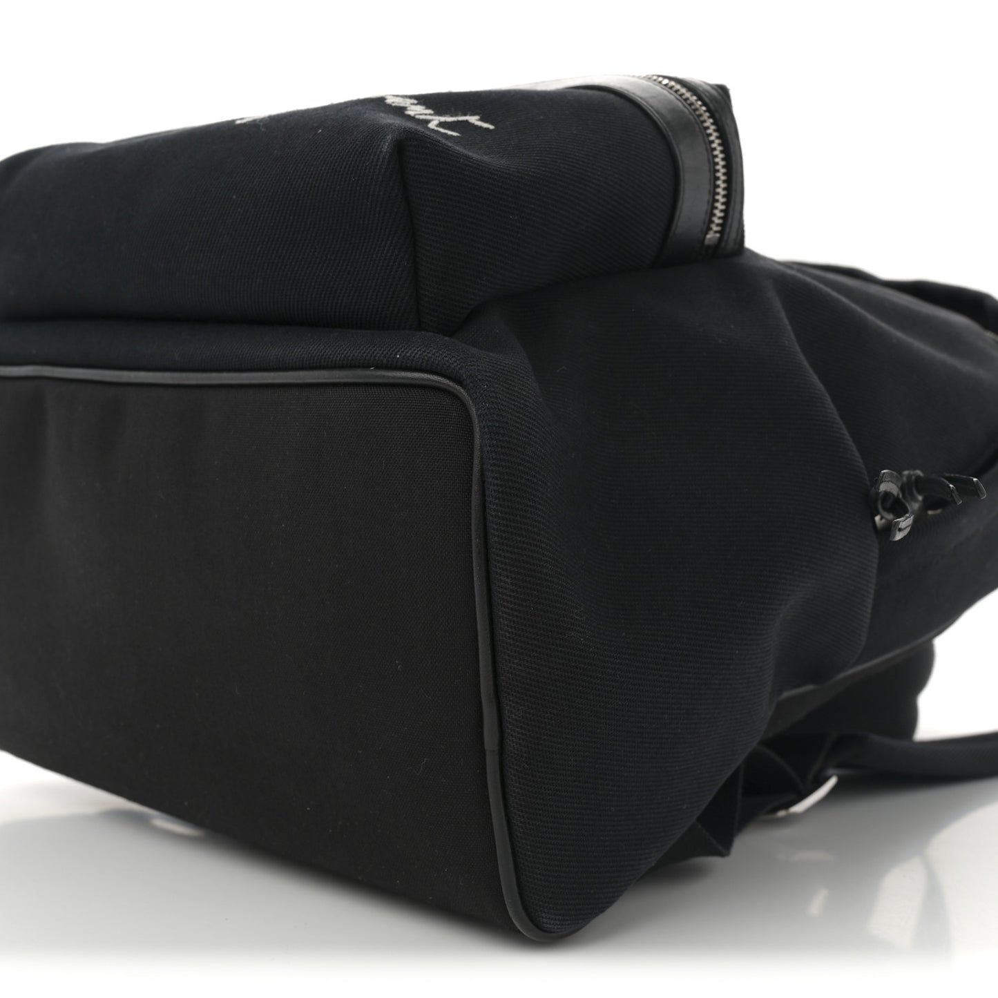 Canvas Signature Embroidered City Backpack Black