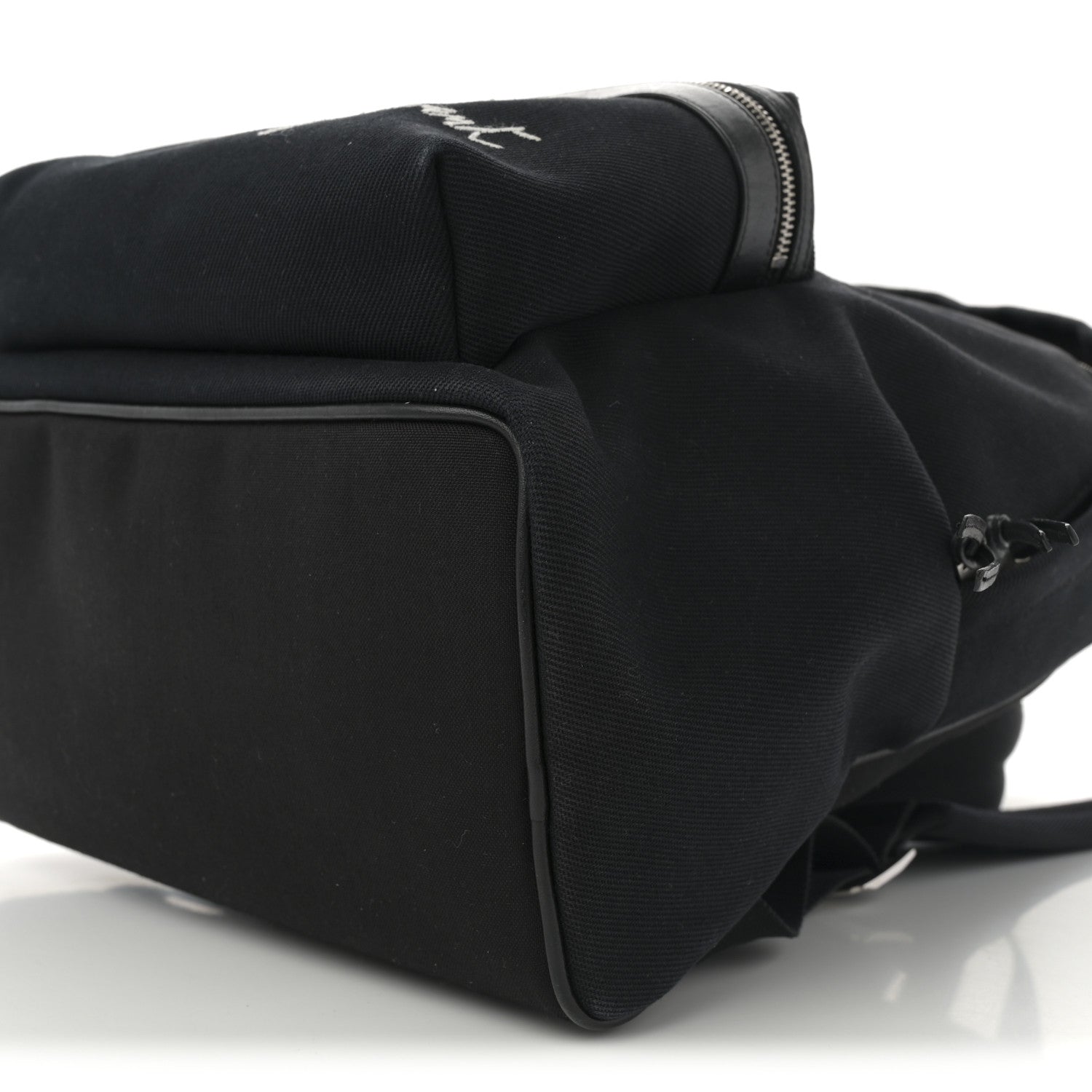Saint Laurent Canvas Signature Embroidered City Backpack Black 9 of 12