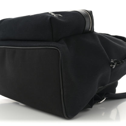 Saint Laurent Canvas Signature Embroidered City Backpack Black 9 of 12