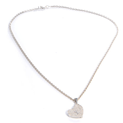 Louis Vuitton 18K Small White Gold And Diamonds Heart Pendant 3 of 7