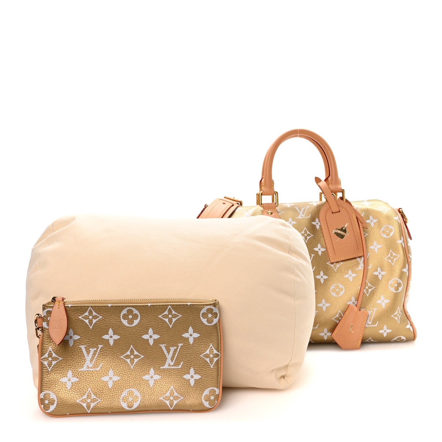 Louis Vuitton Metallic Calfskin Monogram Speedy P9 Bandouliere 30