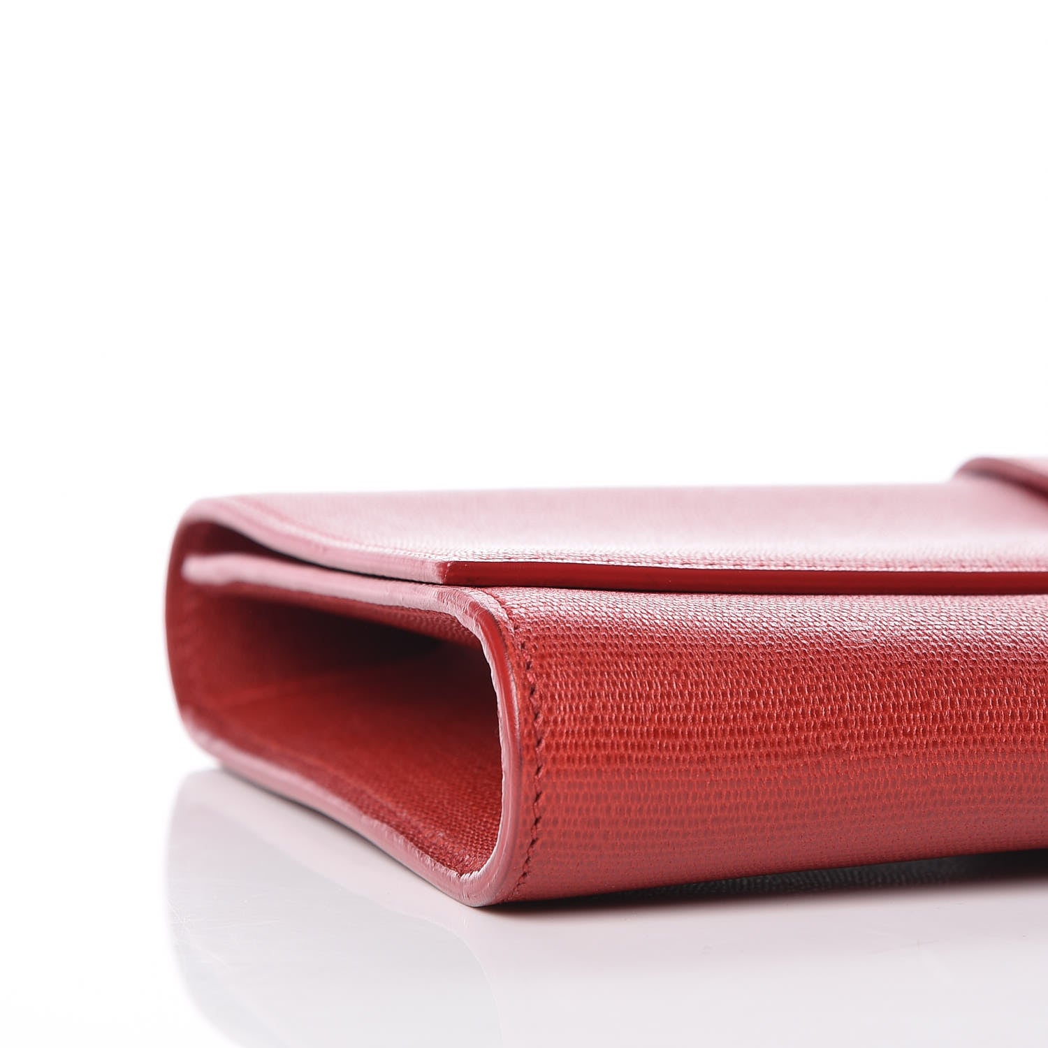 Saint Laurent Textured Calfskin Classic Y Ligne Clutch Red 18 of 19