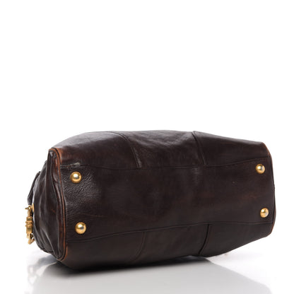 Prada Glace Calf Large Dome Satchel Moro 4 of 14