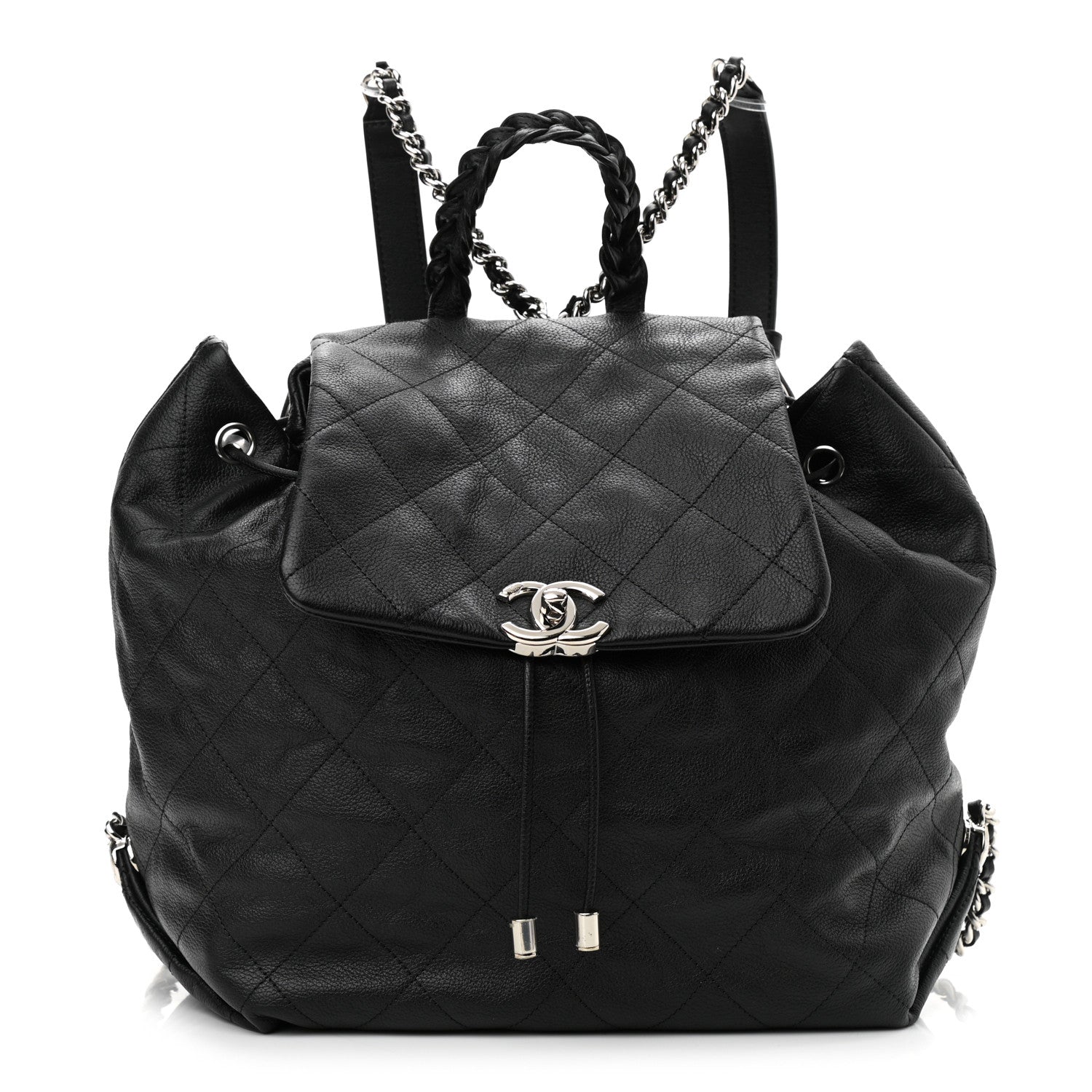 Chanel Grained Calfskin Stitched Braided With Style Backpack Black 1 of 11