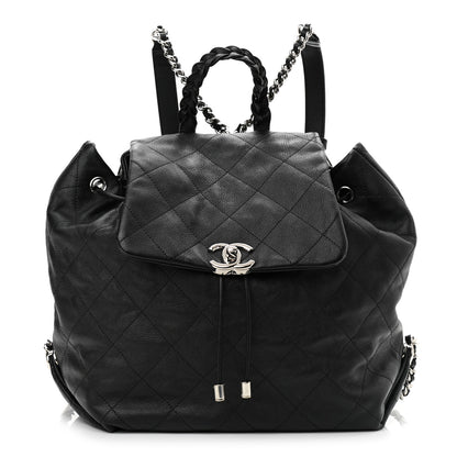 Chanel Grained Calfskin Stitched Braided With Style Backpack Black 1 of 11