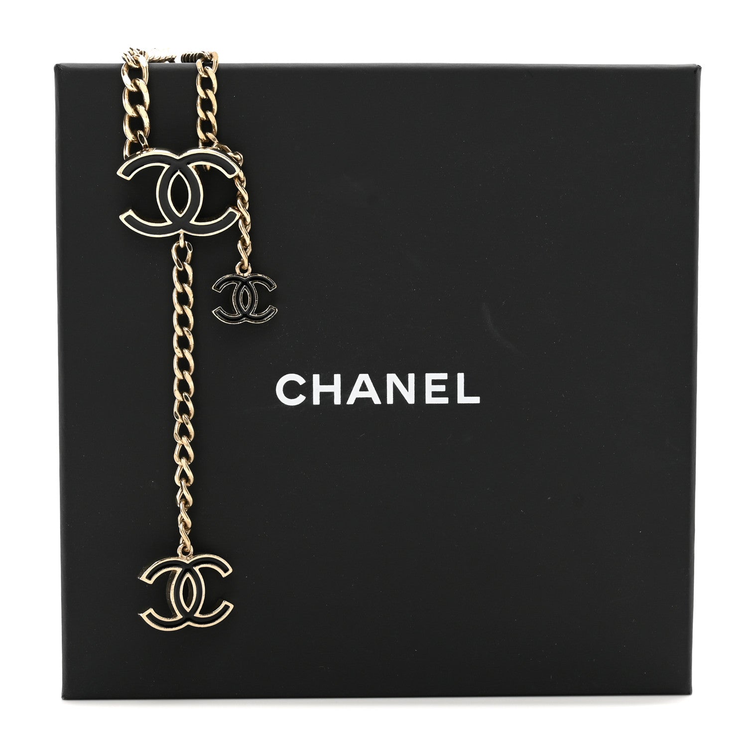 Chanel Enamel CC Ceinture Fantai Adjustable Belt Gold Black 2 of 5