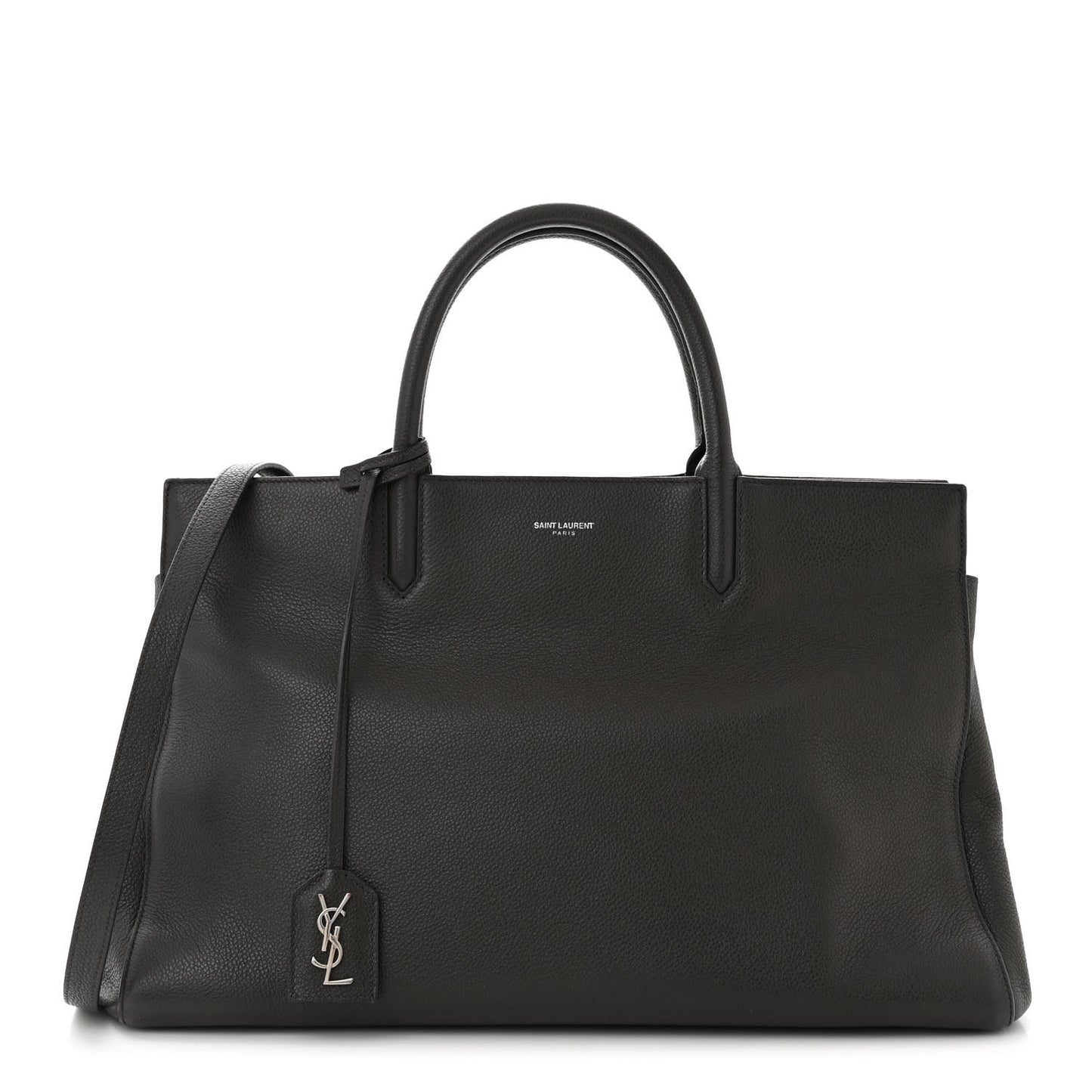 Grained Calfskin Medium Cabas Rive Gauche Coal