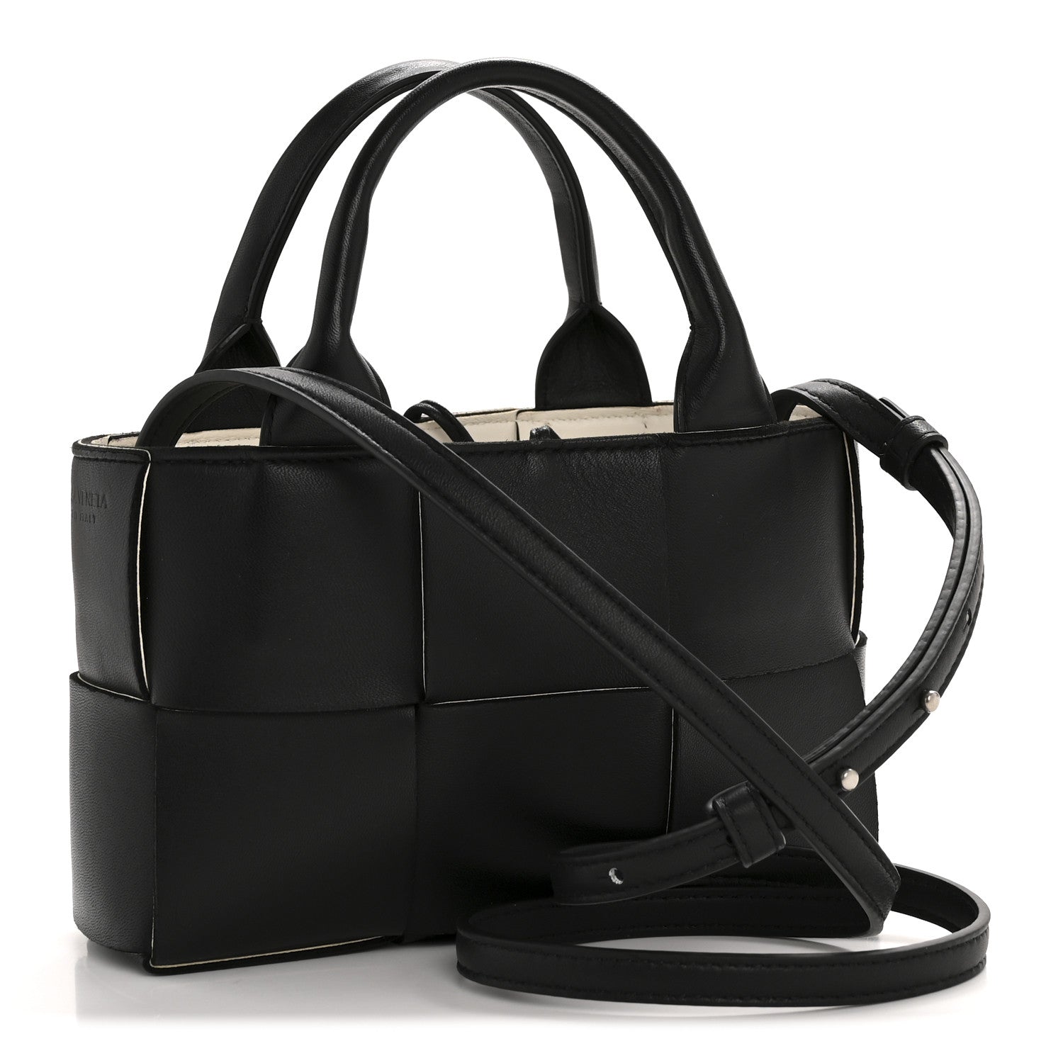 Bottega Veneta Calfskin Maxi Intrecciato Mini Arco Tote Black 4 of 11