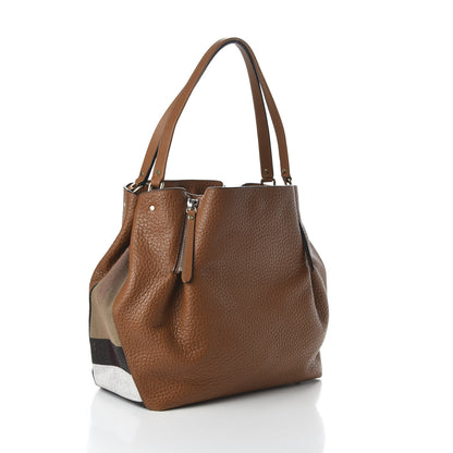 Burberry Grainy Calfskin House Check Medium Maidstone Camel 3 of 9