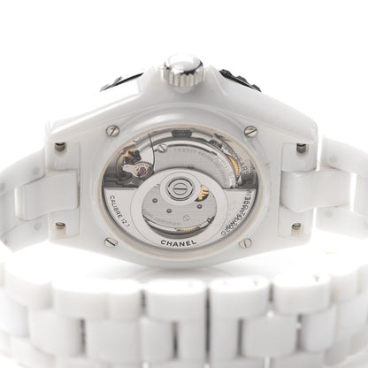 Chanel Stainless Steel Ceramic Diamond 38mm J12 Limited Edition Automatic Watch White 4 of 6