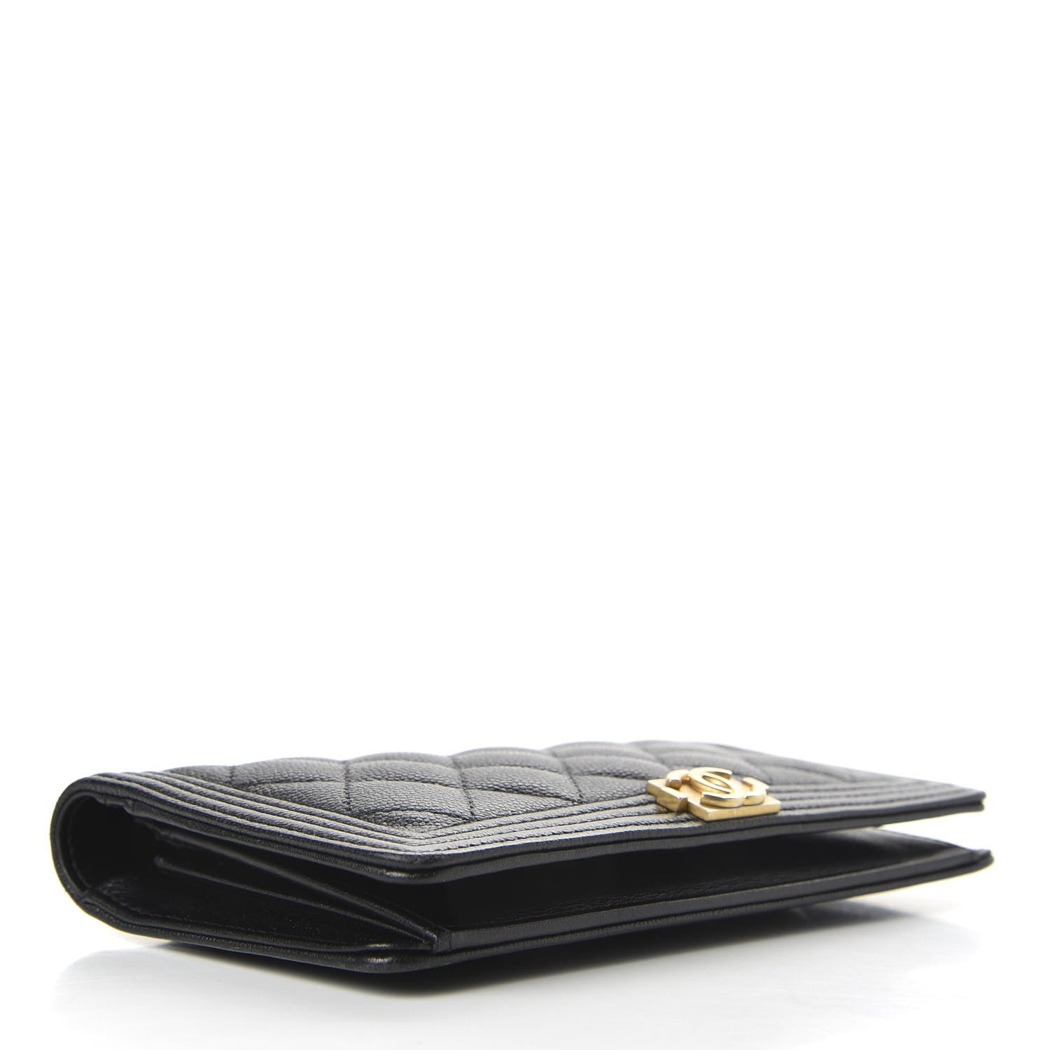 Chanel Caviar Quilted Boy Yen Wallet Black 4 of 9