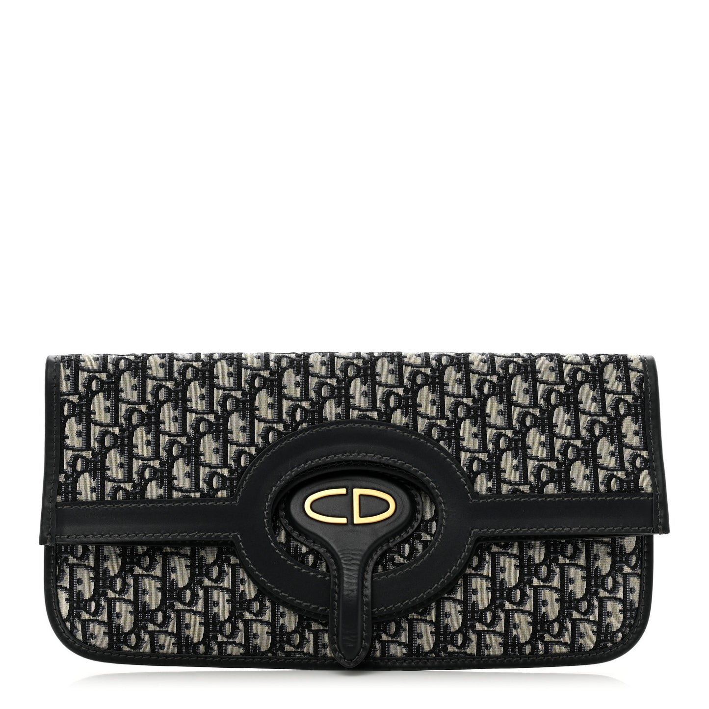 Oblique Fold Over Clutch Blue