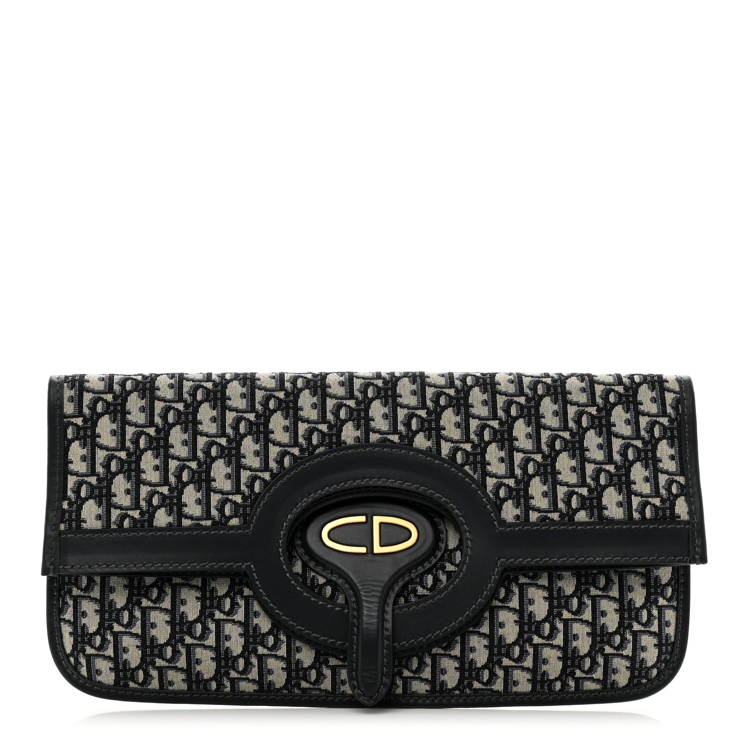 Christian Dior Oblique Fold Over Clutch Blue 1 of 7