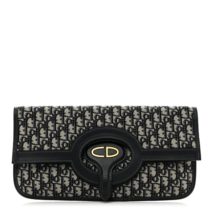 Christian Dior Oblique Fold Over Clutch Blue 1 of 7