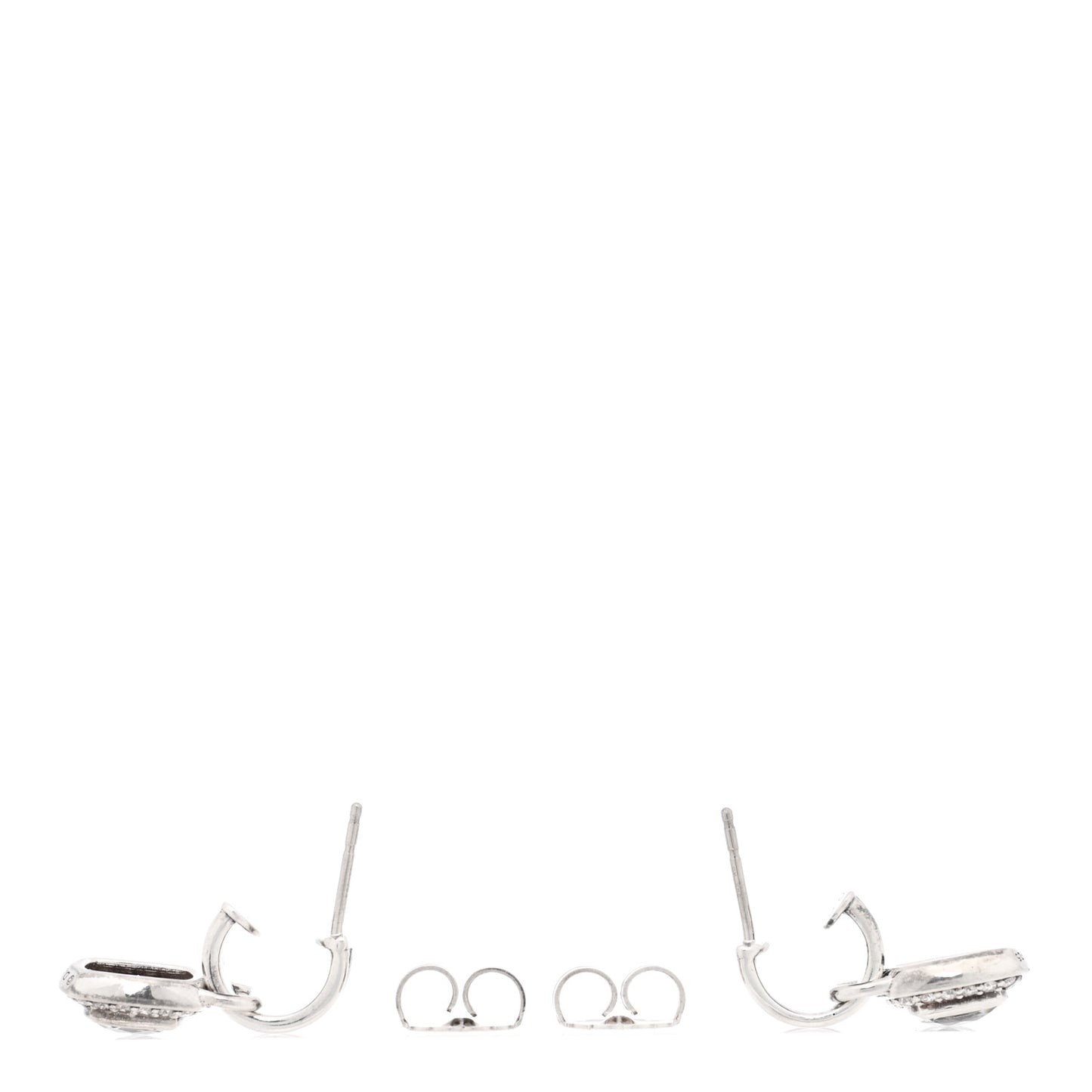Sterling Silver Diamond Prasiolite 7mm Albion Drop Earrings