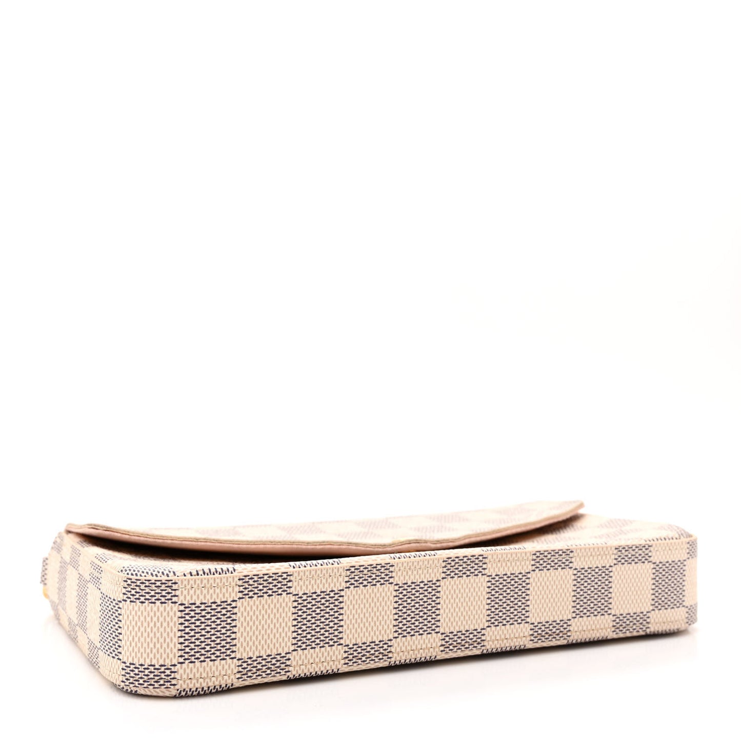 Damier Azur Pochette Felicie Chain Wallet Rose Ballerine
