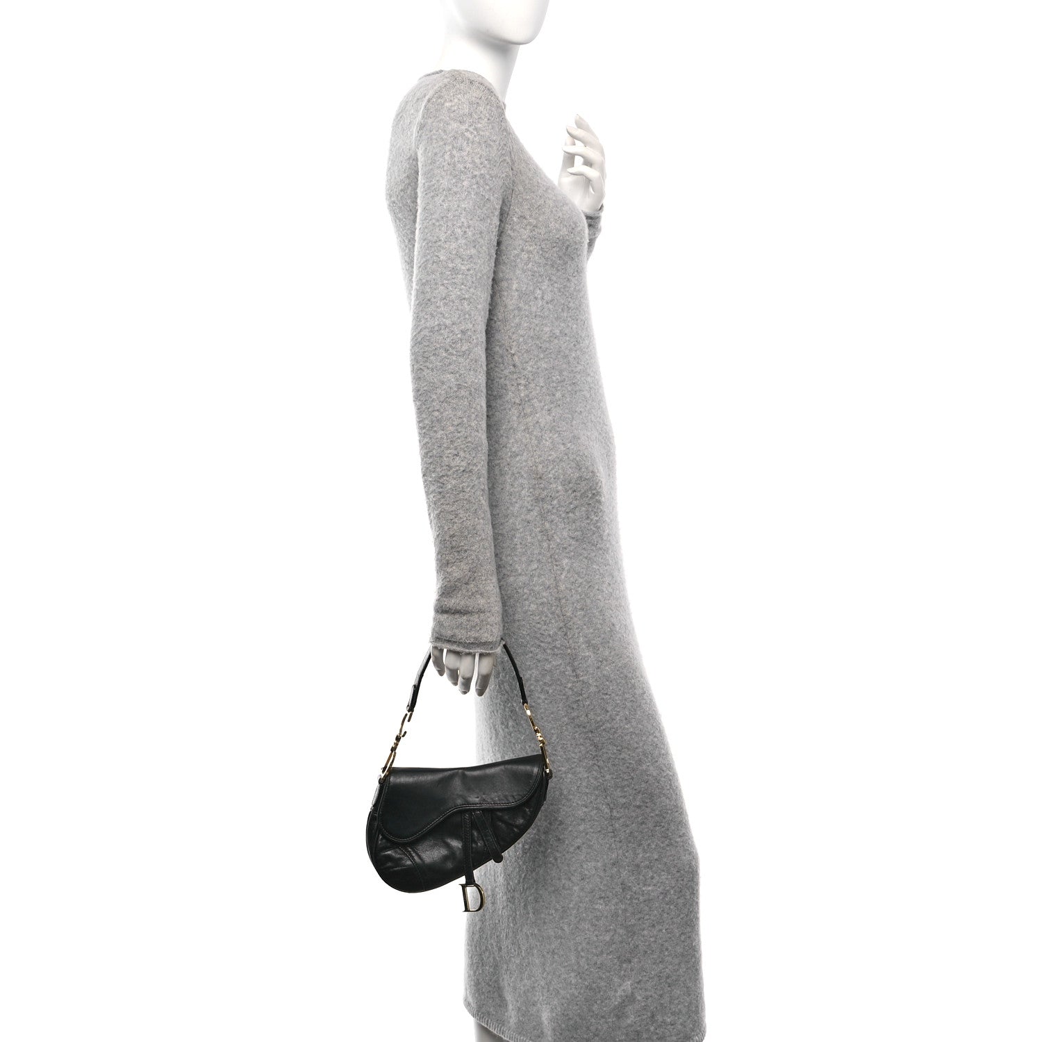 Christian Dior Supple Calfskin Mini Saddle Bag Black 2 of 12