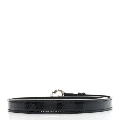 Gucci Patent Crystal Double G Thin Belt 95 38 Black 2 of 5