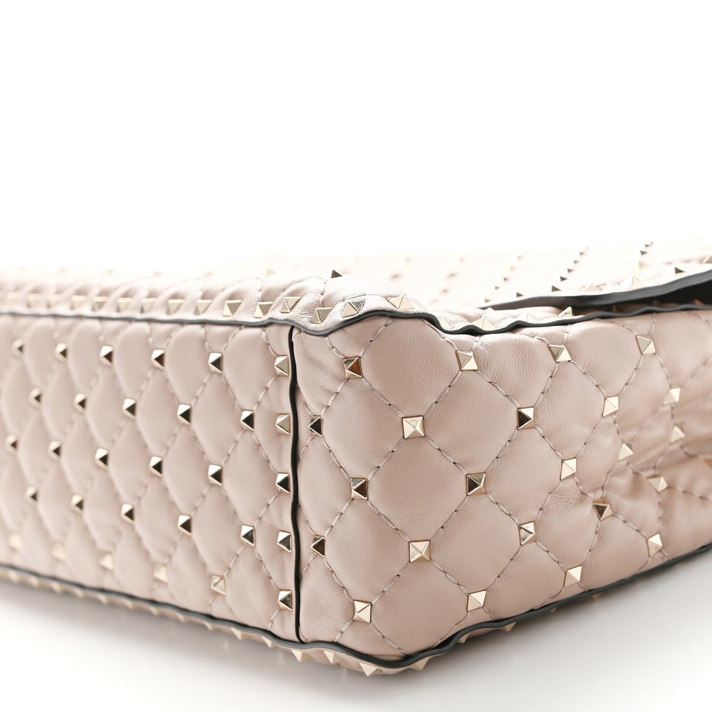 Nappa Large Rockstud Spike Shoulder Bag Poudre