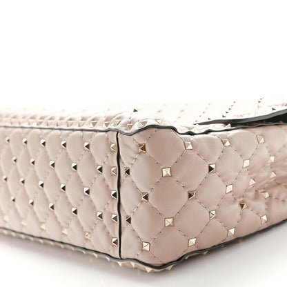 Valentino Garavani Nappa Large Rockstud Spike Shoulder Bag Poudre 9 of 10