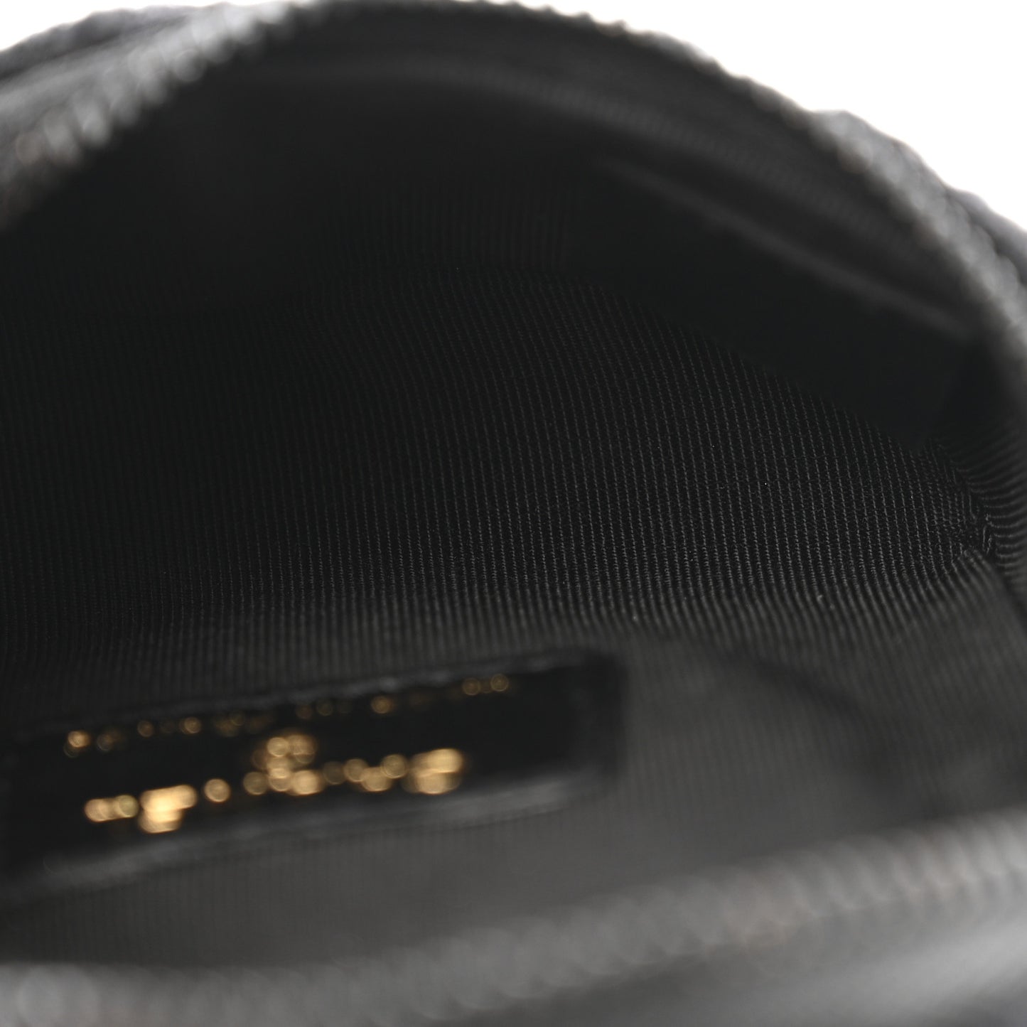 Tweed Lambskin Quilted Arm Coin Purse Black