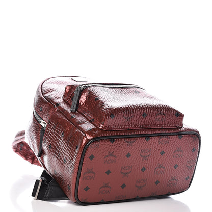 MCM Metallic Visetos Small Stark Backpack Scooter Red 4 of 9