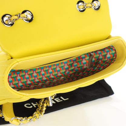 Chanel Rubber Quilted Lambskin Mini Coco Rain Flap Yellow 6 of 9